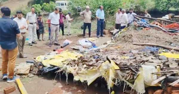 Raisen News : भारी बारिश के कारण झोपड़ी गिरी, एक ही परिवार के 5 लोग घायल