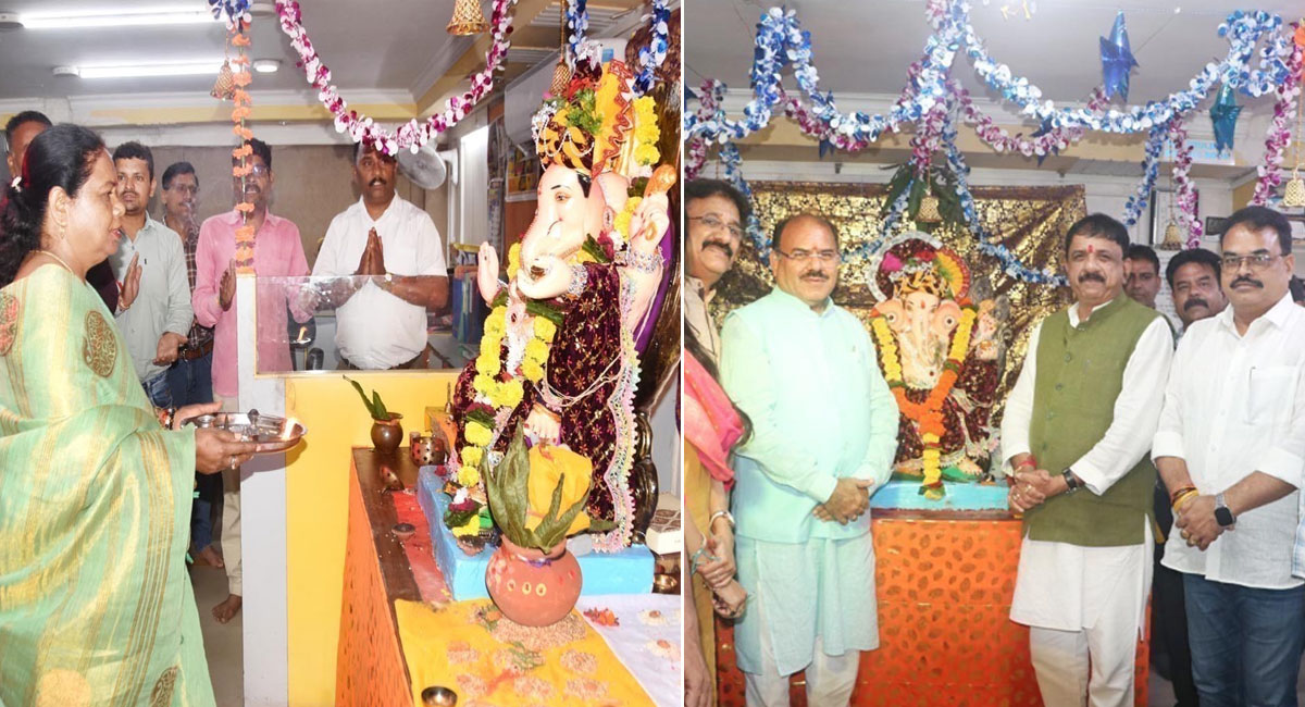 पीपुल्स समाचार कार्यालय में गणेश महोत्सव : महाआरती में शामिल हुए महापौर, विधायक और सांसद समेत कई वरिष्ठजन