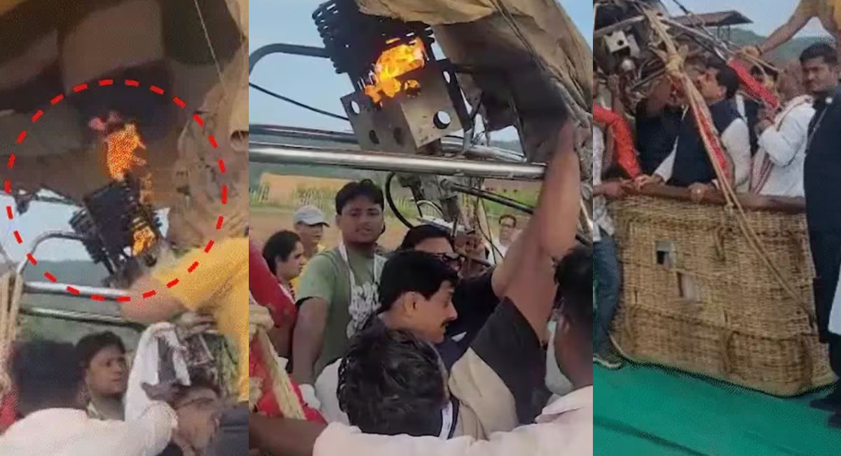 मंदसौर में CM मोहन यादव के हॉट एयर बैलून में लगी आग, सुरक्षाकर्मियों ने संभाली ट्रॉली; सामने आया VIDEO