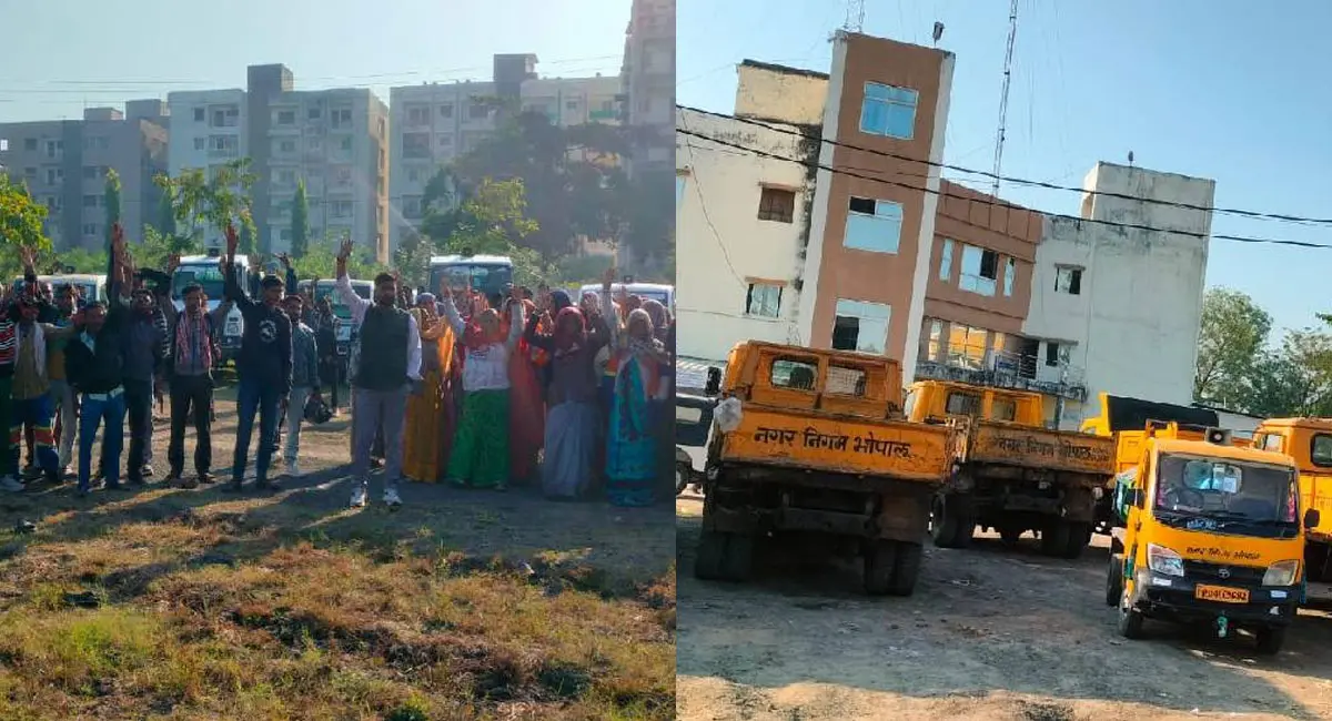 आधी सैलरी से नाराज सफाईकर्मियों का प्रदर्शन, बोले- आधा वेतन, पूरा काम नहीं चलेगा