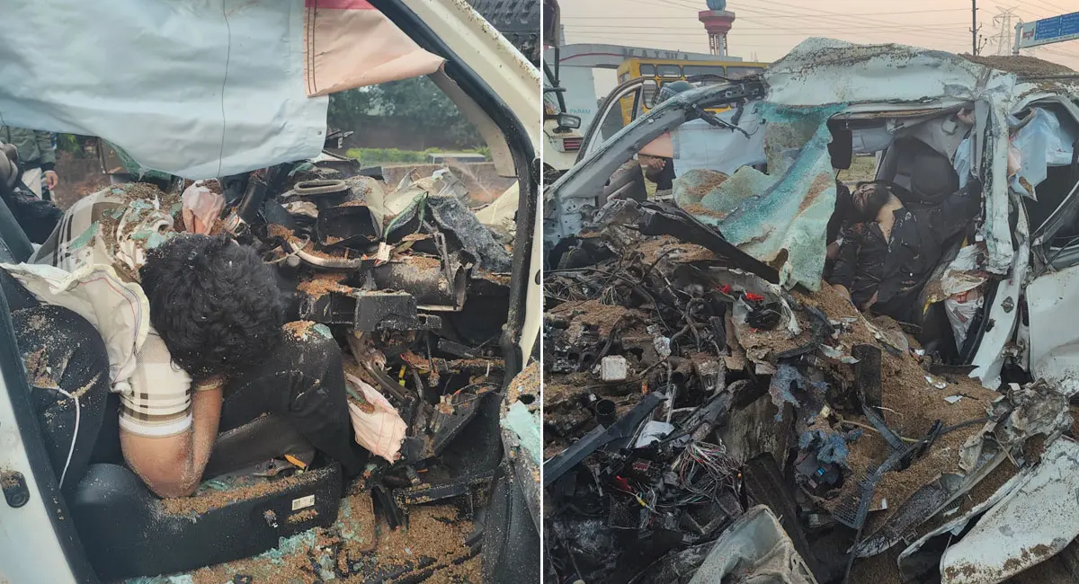 रेत से भरी ट्रॉली में घुसी फॉर्च्यूनर, 5 युवकों की मौके पर मौत