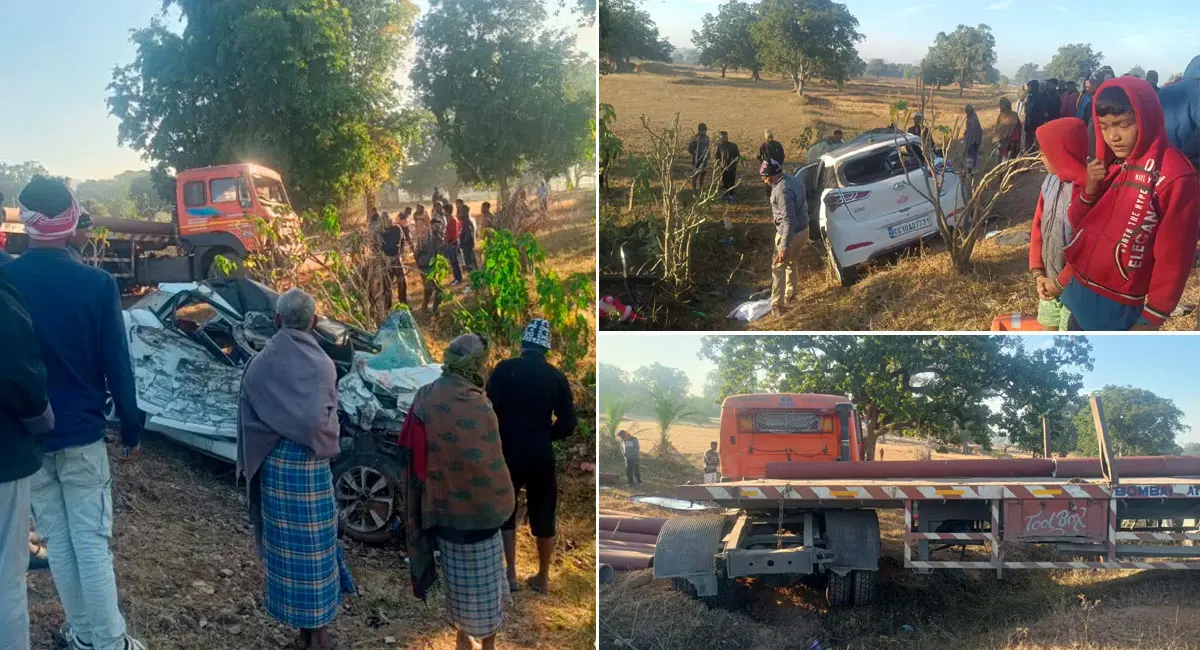 खड़े ट्रेलर से टकराई तेज रफ्तार कार, 5 युवकों की मौत