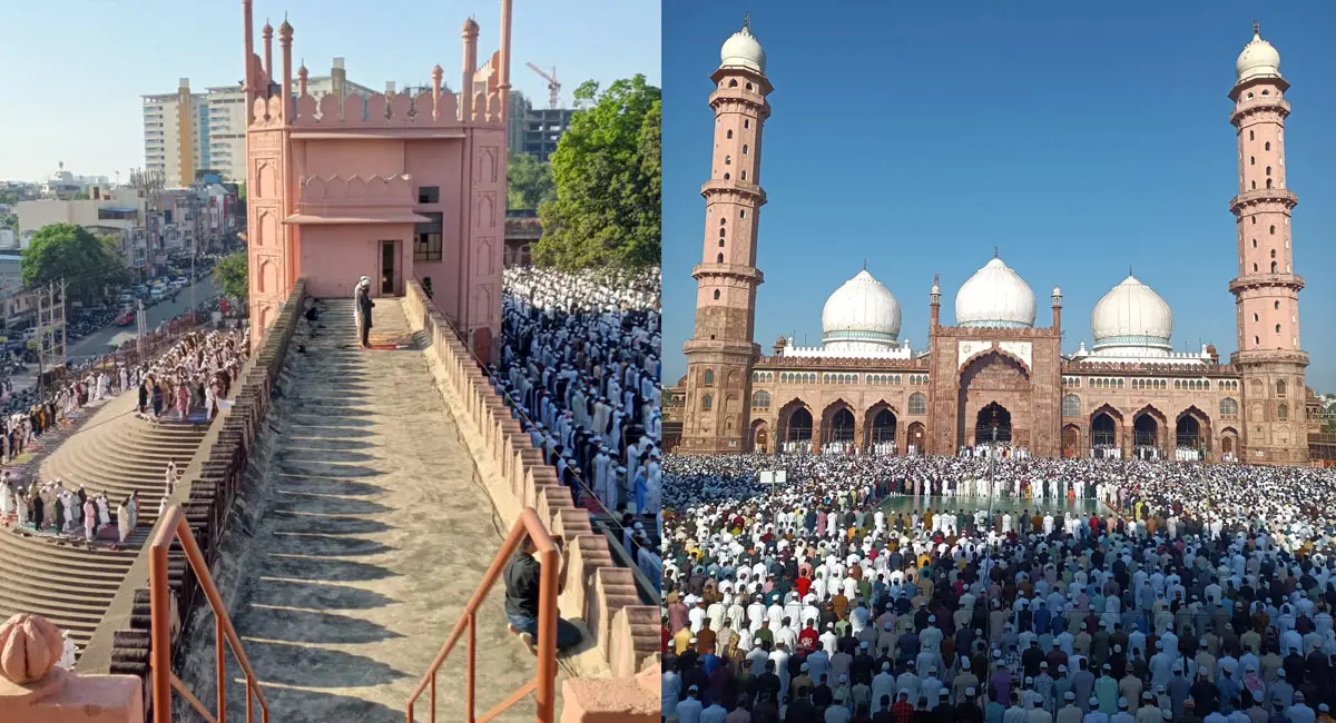 ईदगाह और मस्जिदों में जगह कम पड़ी तो सड़कों पर अदा की नमाज, अमन-चैन की मांगी दुआ