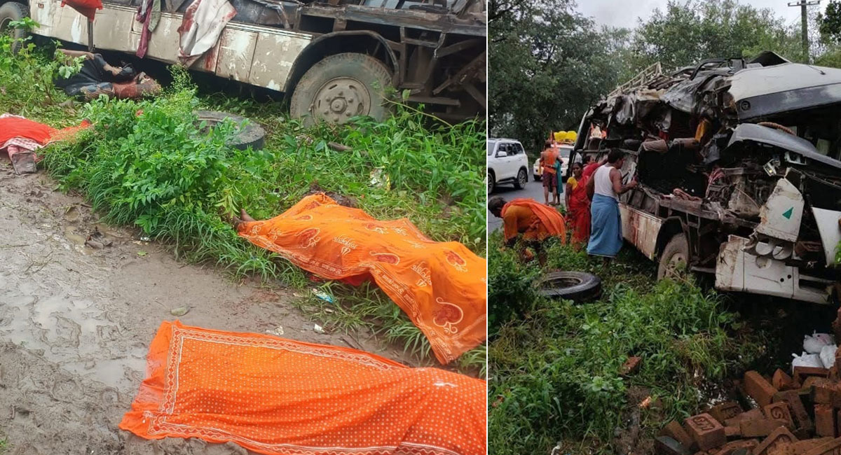 झारखंड के देवघर में सड़क हादसा : ट्रक से टकराई कांवड़ियों से भरी बस, 6 की मौत; 24 घायल