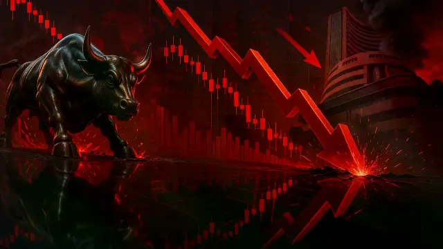 सेंसेक्स 1837 अंक टूटा, निफ्टी 22,513 पर बंद; जंग और महंगे क्रूड का असर