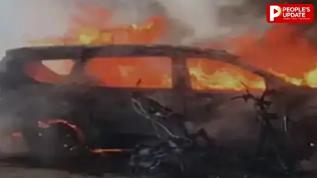 रचना टावर के पास SUV में लगी आग, चार्जिंग पर लगे इलेक्ट्रिक स्कूटर से भड़की लपटें