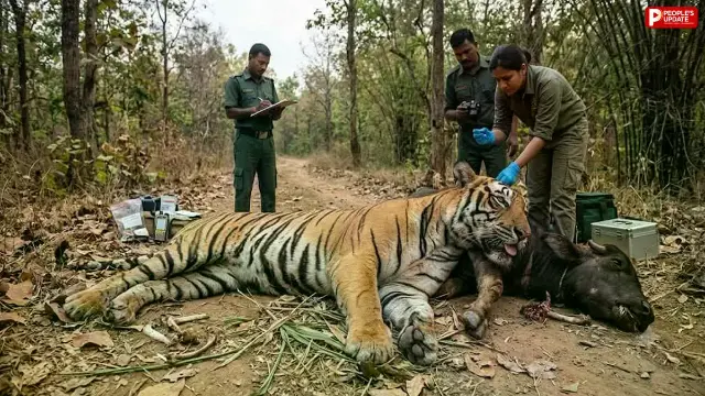 टाइगर रिजर्व में संदिग्ध हालात में नर बाघ की मौत, जहर देने की आशंका; पोस्टमार्टम रिपोर्ट का इंतजार