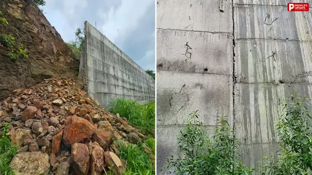 दानिश हिल्स की पहाड़ी पर बढ़ा लैंडस्लाइड का खतरा! दरक रही जमीन, रिटेनिंग वॉल में चौड़ी दरारें, रहवासियों में दहशत