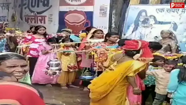 घंसौर में गूंजा हर-हर महादेव, मंडला से नर्मदा जल लेकर पहुंचे कांवड़िए; श्रीराम मंदिर में किया जलाभिषेक