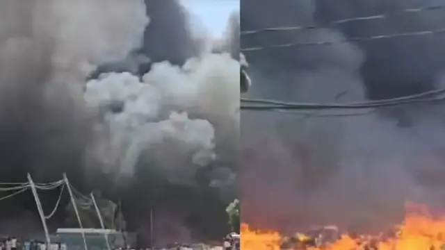 इंदिरापुरम में झोपड़ियों में लगी भीषण आग, आग बुझाने में लगीं फायर ब्रिगेड की गाड़ियां, इलाके में अफरा-तफरी