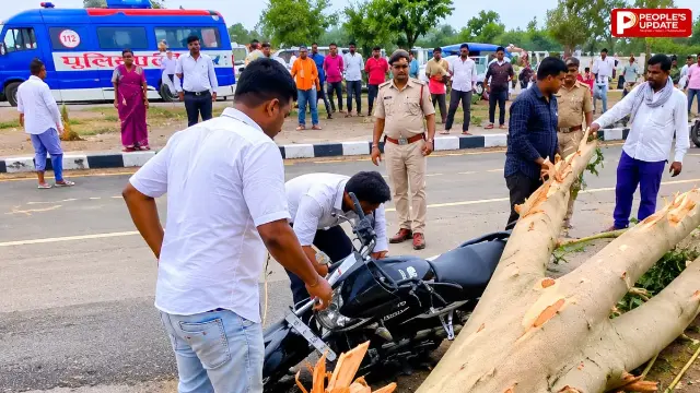 चलती बाइक पर गिरा सीसम का पेड़, दो की मौत; दो गंभीर घायल, अस्पताल में इलाज जारी 