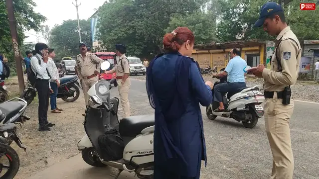 हेलमेट न पहनने पर 7 पुलिसकर्मियों के कटे चालान