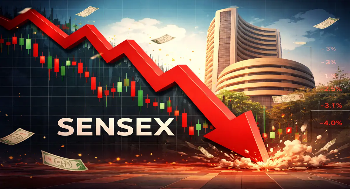 सेंसेक्स 1000 अंक लुढ़का, निफ्टी भी धड़ाम-निवेशकों के लाखों करोड़ डूबे