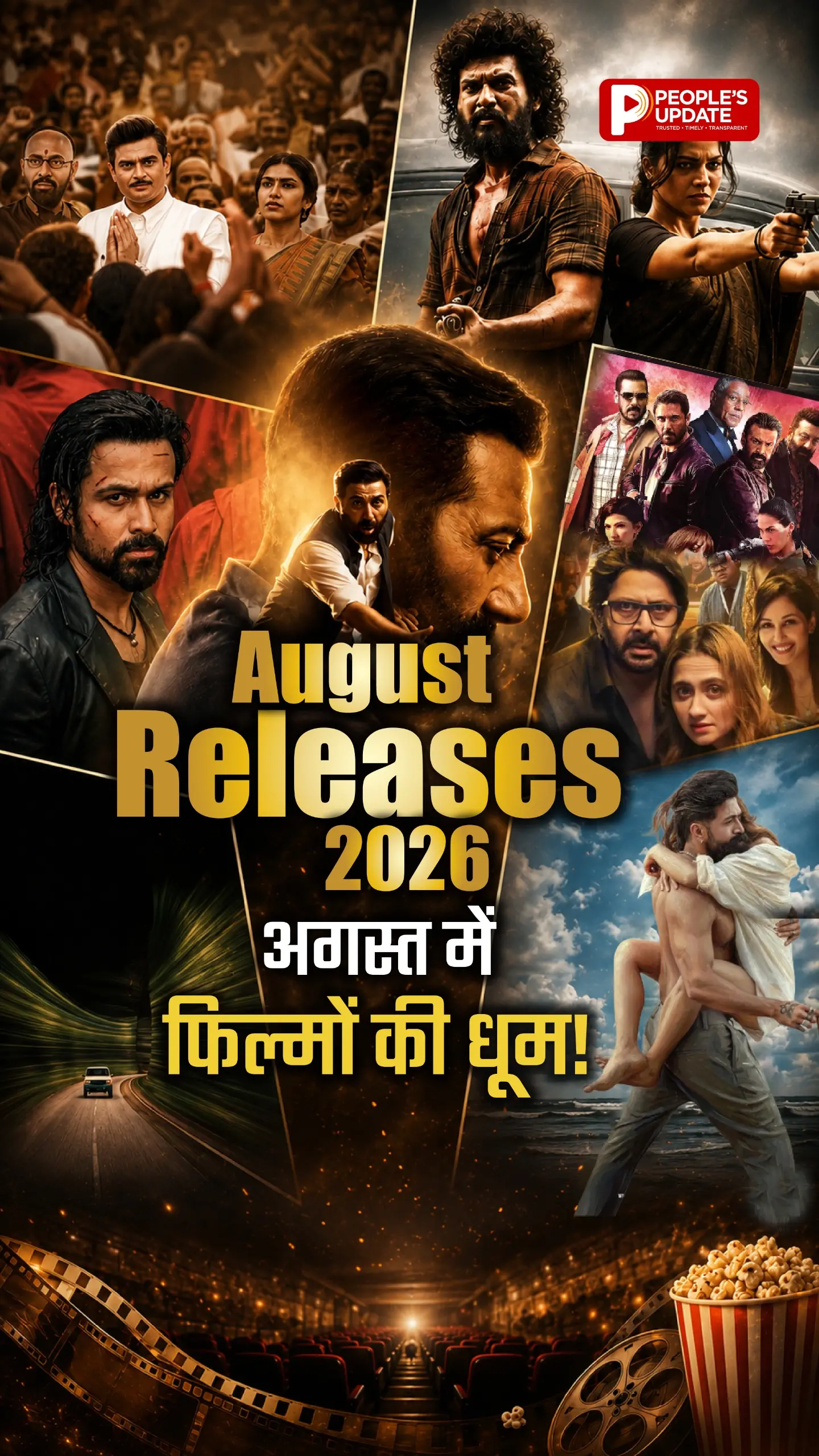 अगस्त में सिनेमाघरों में एक्शन, रोमांस, हॉरर और थ्रिलर का तड़का देखने को मिल रहा है। 7 अगस्त से शुरू हुआ फिल्मों का सिलसिला अब आखिरी पड़ाव पर है। जानिए इस महीने रिलीज हुई और अब आने वाली फिल्मों की पूर