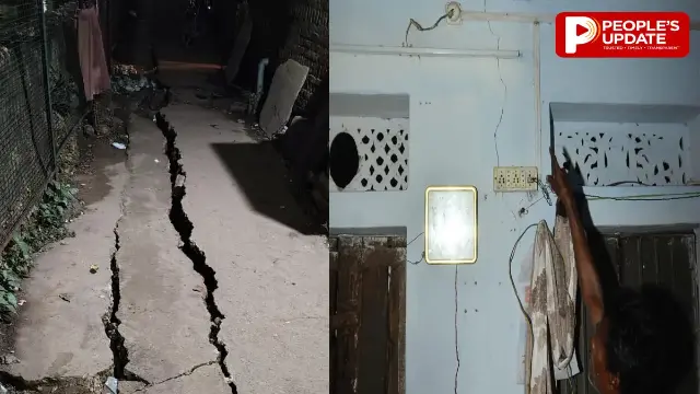 ग्वालियर में एलिवेटेड रोड के पिलर की खुदाई में तोड़ा स्वर्ण रेखा दीवार का रैंप,100 फीट सड़क फटी, चार मकानों में आई दरार
