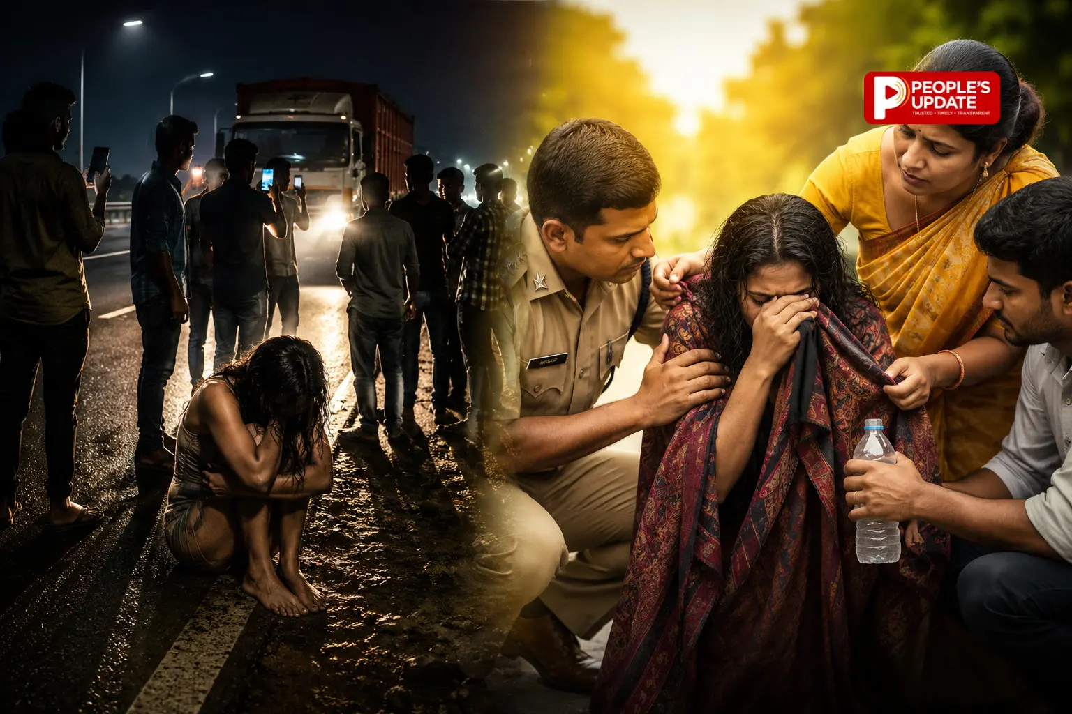 हाईवे पर निर्वस्त्र हालत में मिली महिला, ग्रामीणों और पुलिस ने बचाई गरिमा, सुरक्षित पहुंचाया नारी निकेतन