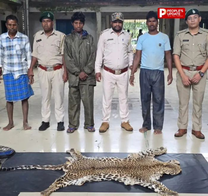 धौड़ाई में वन विभाग की बड़ी कार्रवाई, तेंदुए की खाल के साथ 3 तस्कर गिरफ्तार