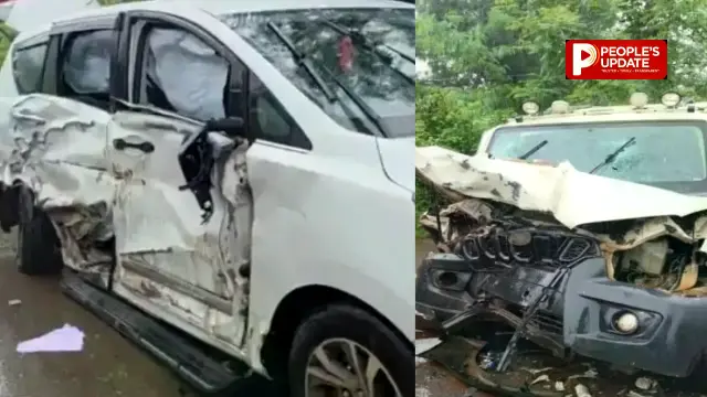 वन मंत्री केदार कश्यप के काफिले में भीषण हादसा,4 पुलिसकर्मी और चालक गंभीर