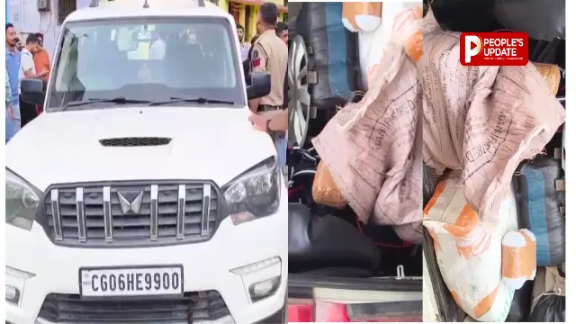 चंगोराभाठा में नाली में फंसी गांजा लदी स्कॉर्पियो,करीब 100 किलो खेप बरामद,आरोपी फरार