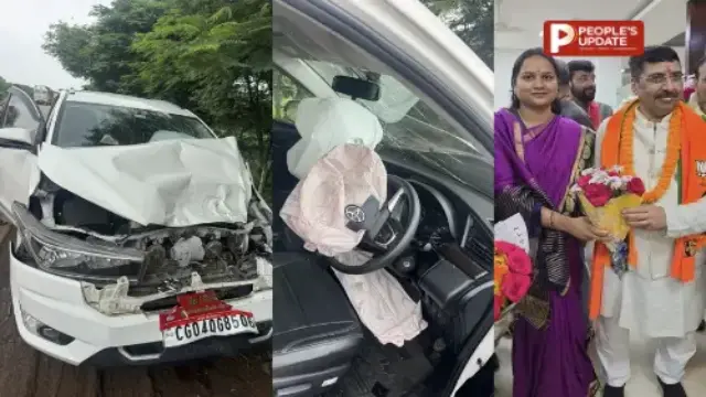 जांजगीर-चांपा जिला पंचायत अध्यक्ष की कार का हुआ भीषण सड़क हादसा , गाय की टक्कर से बाल-बाल बचीं सत्यलता मिरी