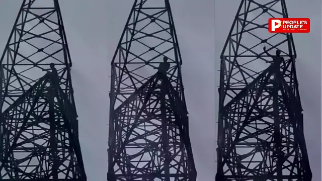 150 फीट ऊपर 7 घंटे तक टॉवर पर चढ़ा रहाशराबी युवक का हाईवोल्टेज ड्रामा,नीचे पत्नी-बच्चे लगाते रहे गुहार, LIVE VIDEO आया सामने