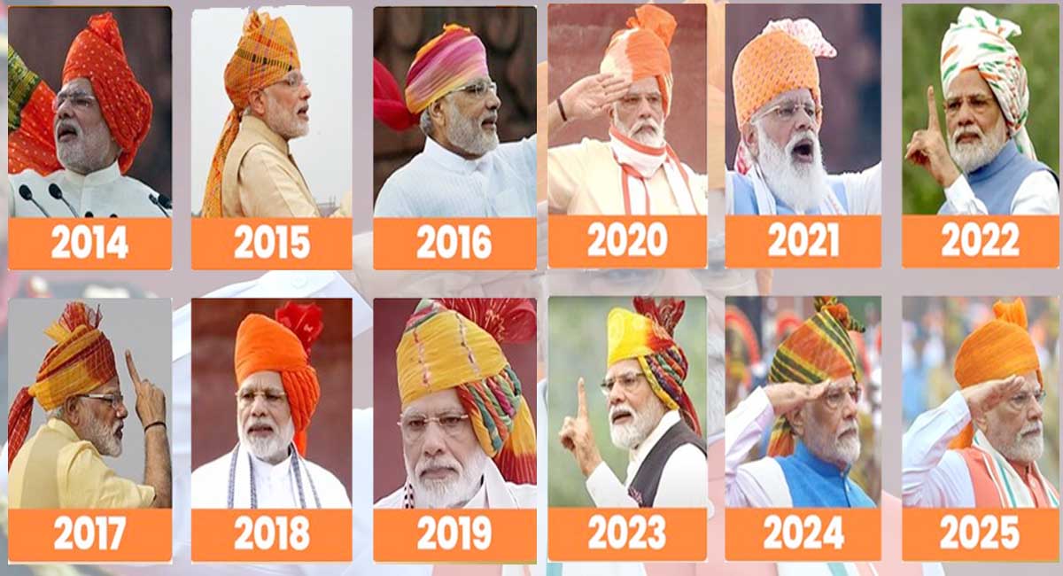 PM Modi Attire : हर साल नई पगड़ी, नया अंदाज..... पीएम मोदी के 12 सालों के स्वतंत्रता दिवस पर अलग-अलग लुक्स