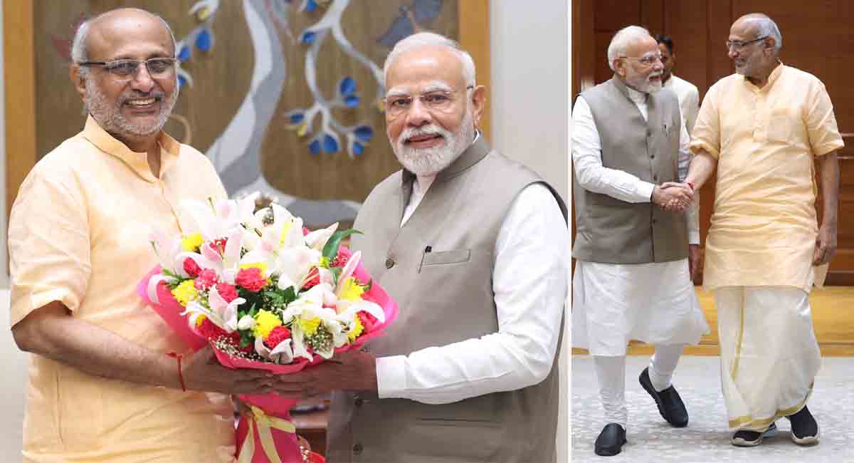 NDA उम्मीदवार सीपी राधाकृष्णन ने की पीएम मोदी से मुलाकात, प्रधानमंत्री ने दी शुभकामनाएं