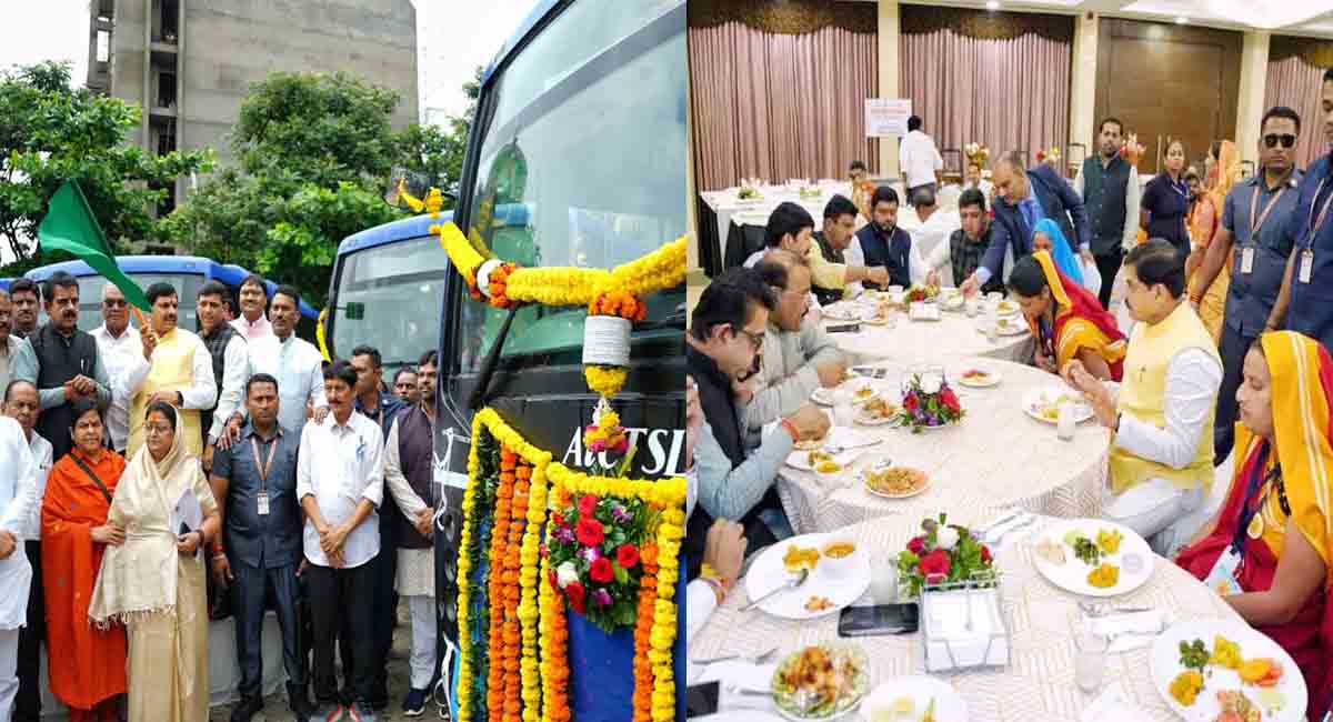 इंदौर को मिली ग्रीन मोबिलिटी की नई सौगात, सीएम ने 50 इलेक्ट्रिक एसी बसों को दिखाई हरी झंडी, सफाई मित्रों के साथ किया भोज