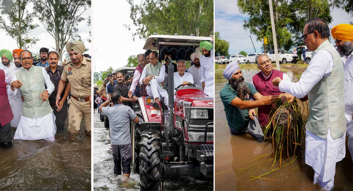 पंजाब में बाढ़ से तबाही, केंद्रीय कृषि मंत्री शिवराज सिंह चौहान ने किया प्रभावित इलाकों का दौरा