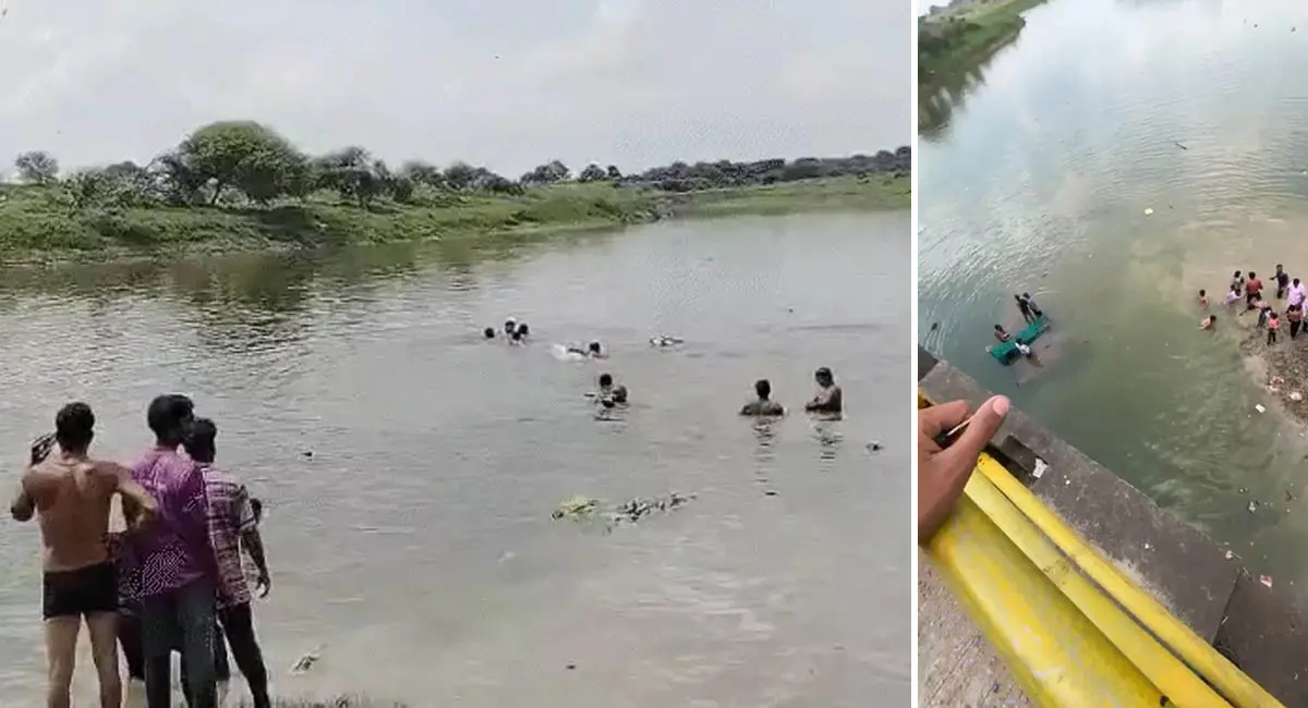 उज्जैन में बड़ा हादसा : ट्रैक्टर-ट्रॉली चंबल नदी में गिरी, 2 बच्चों की मौत, 1 लापता; देवी प्रतिमा विसर्जन के दौरान हादसा