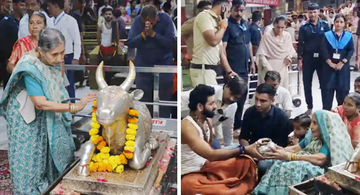पीएम मोदी की पत्नी जशोदा बेन ने किए बाबा महाकाल के दर्शन, आम श्रद्धालु की तरह पहुंचीं महाकालेश्वर मंदिर, नंदी हाल से किया पूजन