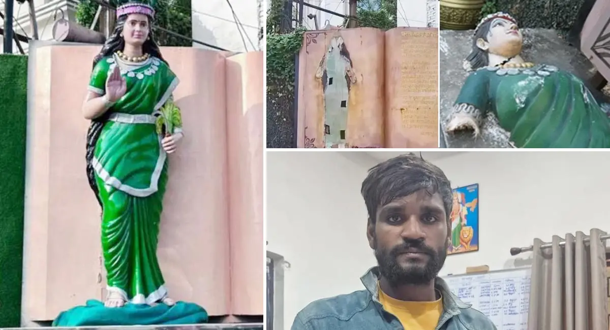 छत्तीसगढ़ महतारी की मूर्ति खंडित, आरोपी गिरफ्तार, नई प्रतिमा स्थापित