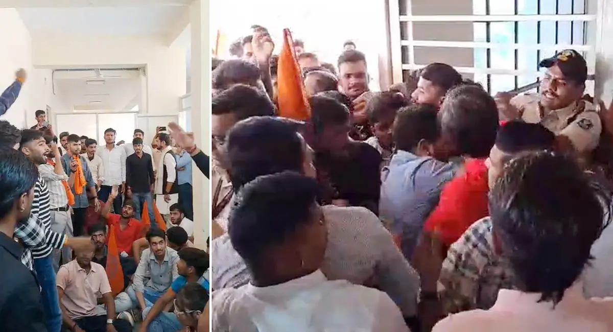 ABVP और विवि प्रशासन आमने-सामने, कुलपति कक्ष का कांच टूटा, कर्मचारी घायल