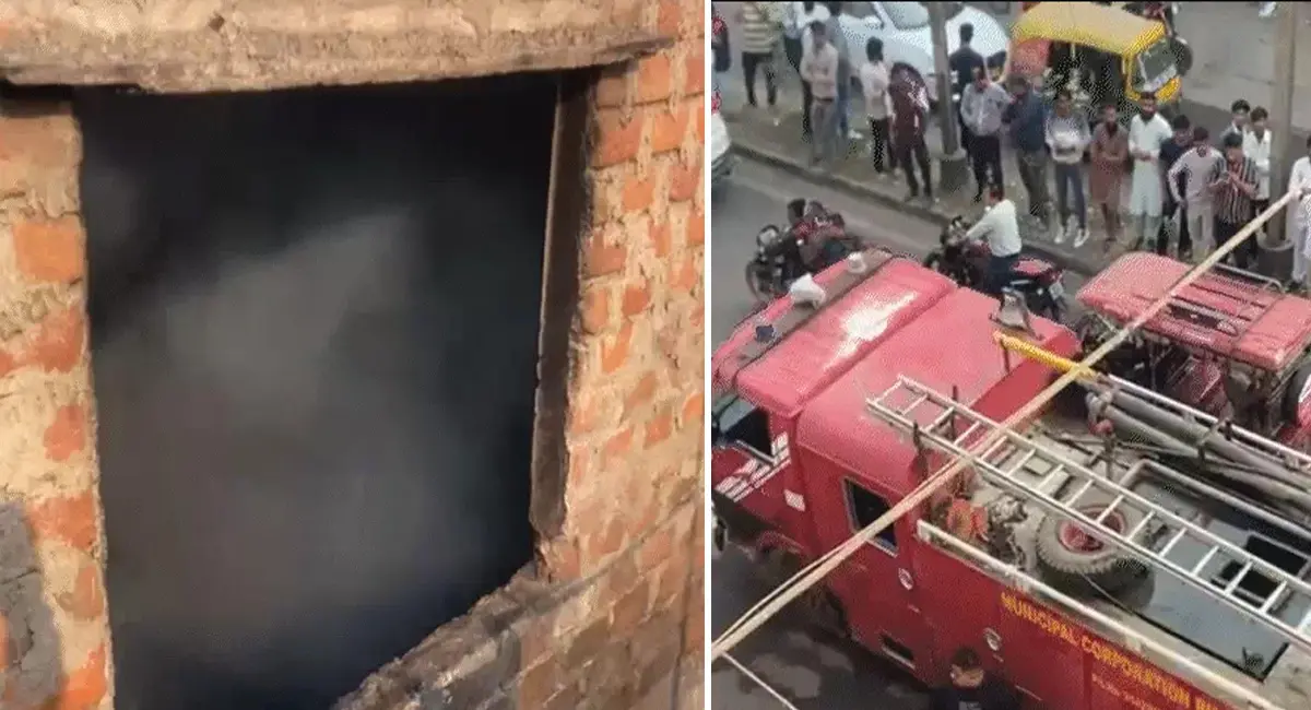 अशोका गार्डन में गद्दे-रजाई की दुकान में लगी भीषण आग, दमकलों ने पाया काबू