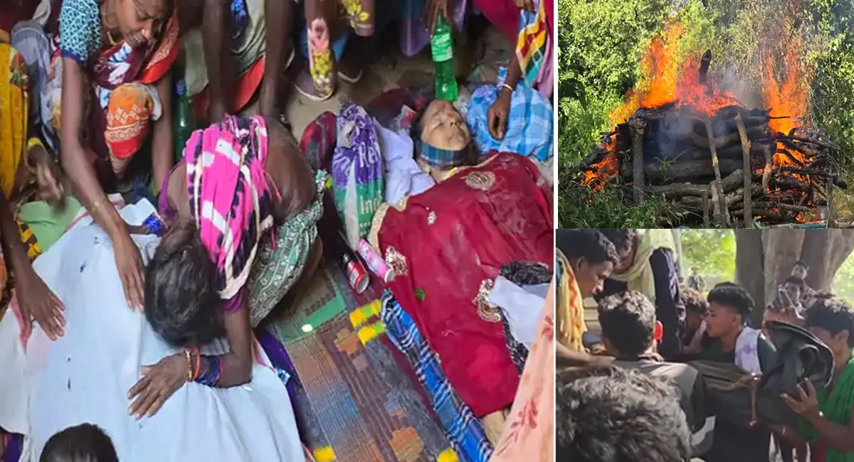 काली पैंट-शर्ट में हिड़मा और लाल जोड़े में राजे को दी गई अंतिम विदाई, 5 गांवों से हजारों लोग जुटे