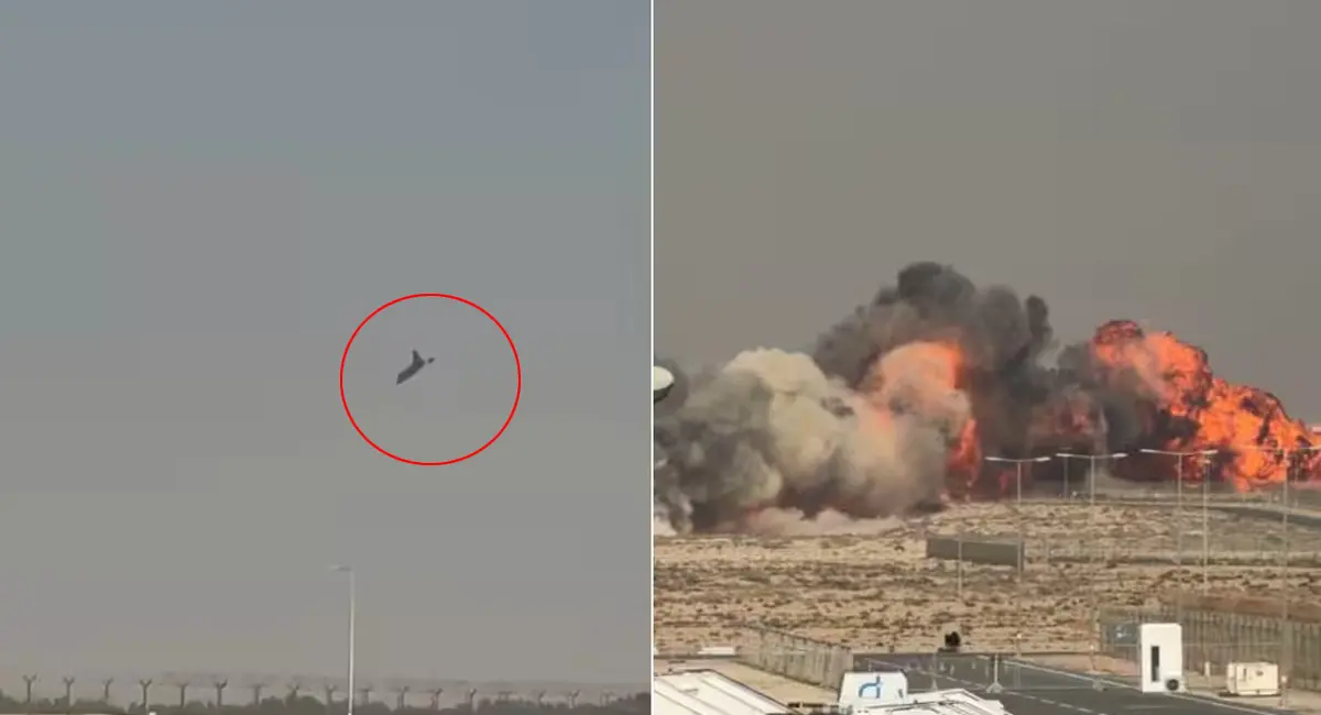 दुबई एयर शो में भारत का तेजस फाइटर जेट क्रैश, पायलट की मौत