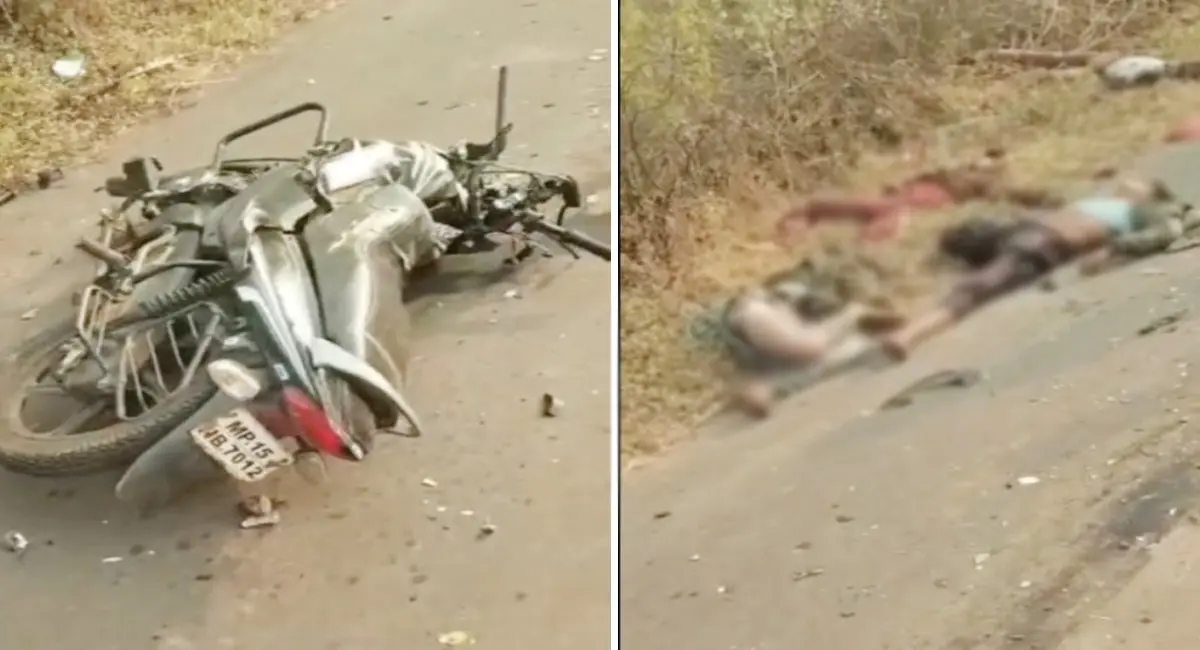 बस की टक्कर से 4 युवकों की मौत, उछलकर सड़क किनारे गिरे बाइक सवार