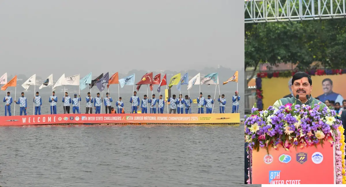 भोपाल में 8वीं इंटर स्टेट चैलेंजर्स और 45वीं जूनियर नेशनल रोइंग चैंपियनशिप का शुभारंभ
