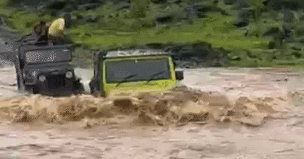 भोपाल में बैन, तो रायसेन की नंदोरा नदी बनी मड चैलेंज का नया ठिकाना, ड्राइवर्स ने उफनती नदी में की प्रैक्टिस