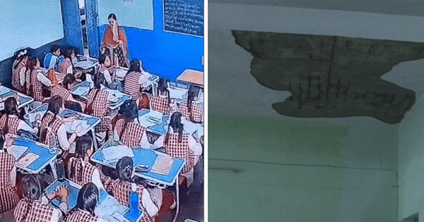 भोपाल : पढ़ाई के दौरान गिरा क्लासरूम की छत का प्लास्टर, एक छात्रा गंभीर घायल, पीएम श्री स्कूल का सीसीटीवी आया सामने