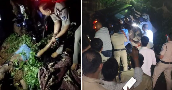 ग्वालियर में भीषण हादसा : कांवड़ियों को रौंदते हुए खाई में पलटी तेज रफ्तार कार, चार की मौत; कई घायल