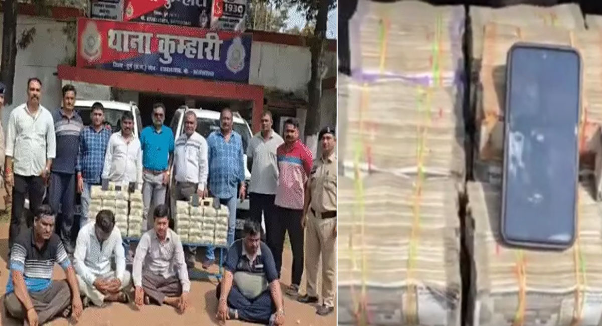 दुर्ग के कुम्हारी में 6.60 करोड़ कैश बरामद, 4 लोग हिरासत में; गाड़ियों से मिली नकदी