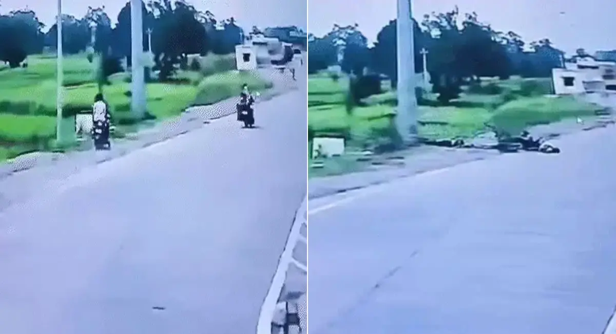 कोरबा : टोल नाका तोड़ बाइक खंभे से टकराई, एक की मौत, दो घायल; सामने आया CCTV