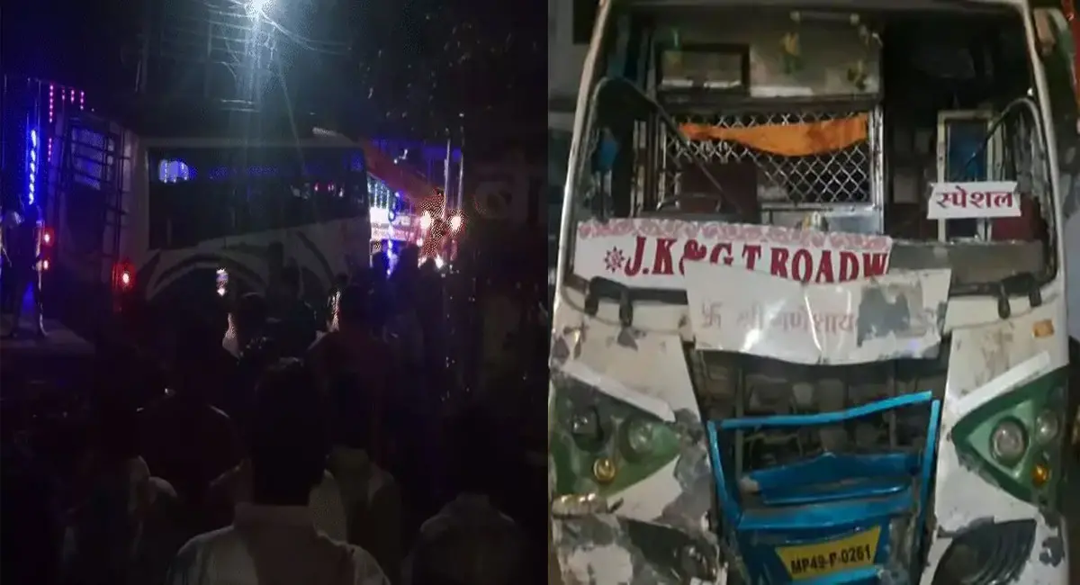 जबलपुर में देर रात बड़ा हादसा, दुर्गा पंडाल में घुसी तेज रफ्तार बस, 20 लोग घायल; नशे में धुत था ड्राइवर