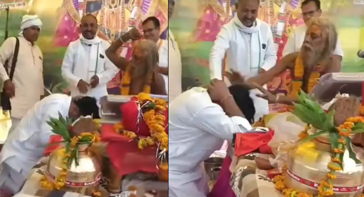 मंच पर बाबा का अनोखा अंदाज, विधायक को दिया धक्का-माला फेंकी; VIDEO VIRAL - Image 5