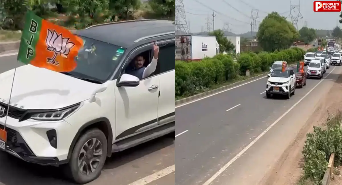 नामांकन में दिखा वाहनों का लंबा काफिला, विपक्ष बोला- कथनी और करनी में फर्क क्यों?