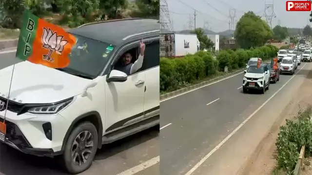 नामांकन में दिखा वाहनों का लंबा काफिला, विपक्ष बोला- कथनी और करनी में फर्क क्यों?
