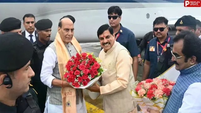 जबलपुर पहुंचे रक्षा मंत्री राजनाथ सिंह, CM मोहन यादव ने किया स्वागत