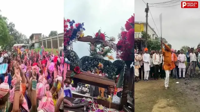 घंसौर के केदारपुर में निकली भव्य विमान शोभायात्रा, अखाड़ों के करतब और झांकियों ने जीता दिल
