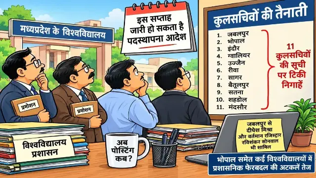 MP के सरकारी विश्वविद्यालयों में जल्द होगा प्रशासनिक फेरबदल! 11 कुलसचिवों की नई पोस्टिंग का इंतजार